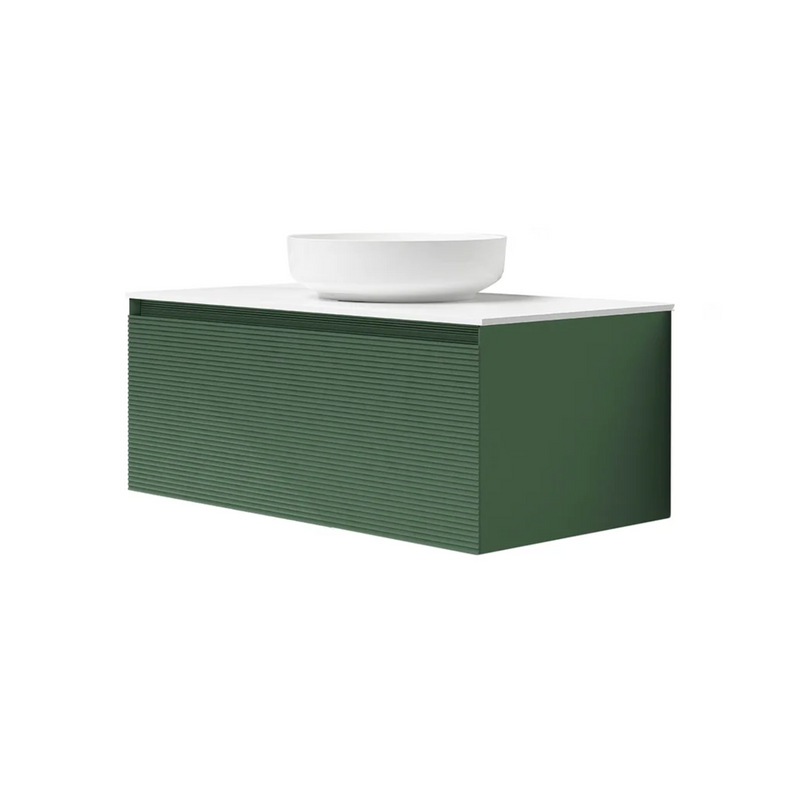 Agua Canada IMELDA-36-GREE031 36’’ Suspended Vanity Small Green Wood Slats