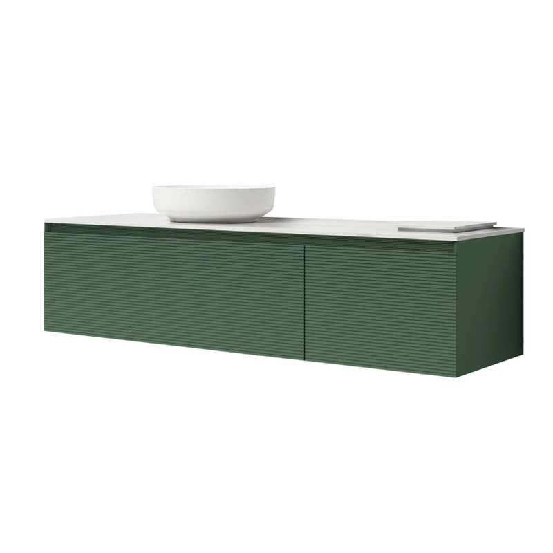 Agua Canada  IMELDA-48-GREE031 48’’ Suspended Vanity 2 Drawers Green Slats