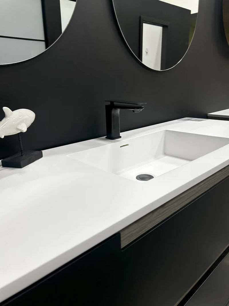 Agua Canada INES-48-BK02 48" Freestanding Vanity on Legs 2 Drawers Matte Black
