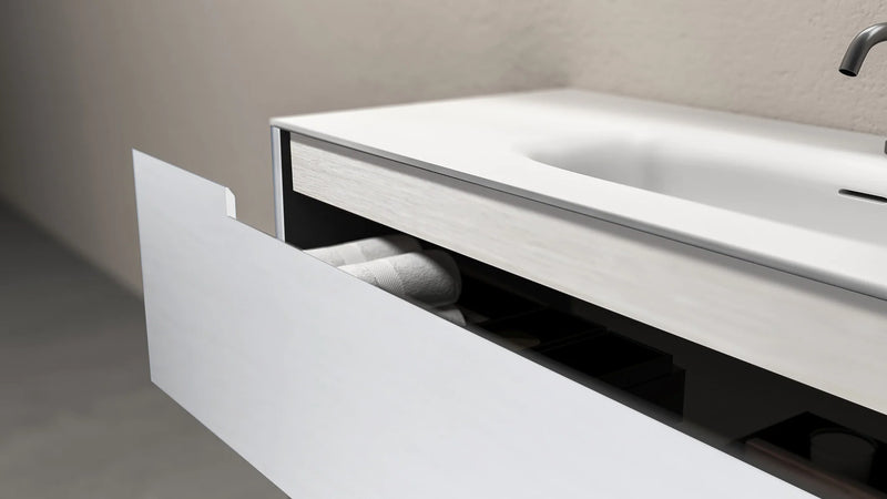 Agua Canada INES-48-W 48" Freestanding Vanity on Legs 2 Drawers Matte White