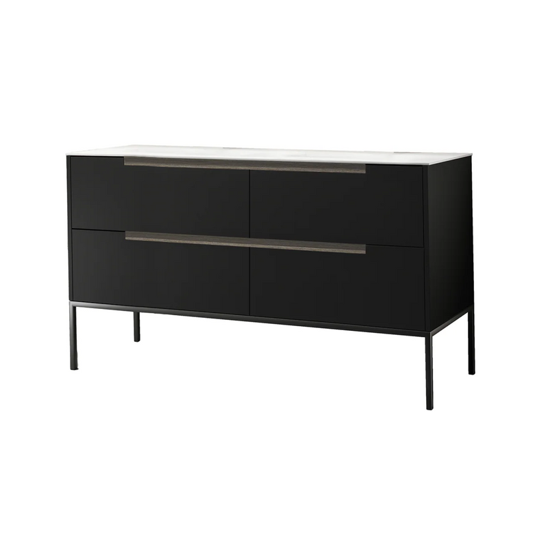 Agua Canada INES-60-BK02 60” Freestanding Vanity on Legs 4 Drawers Matte Black