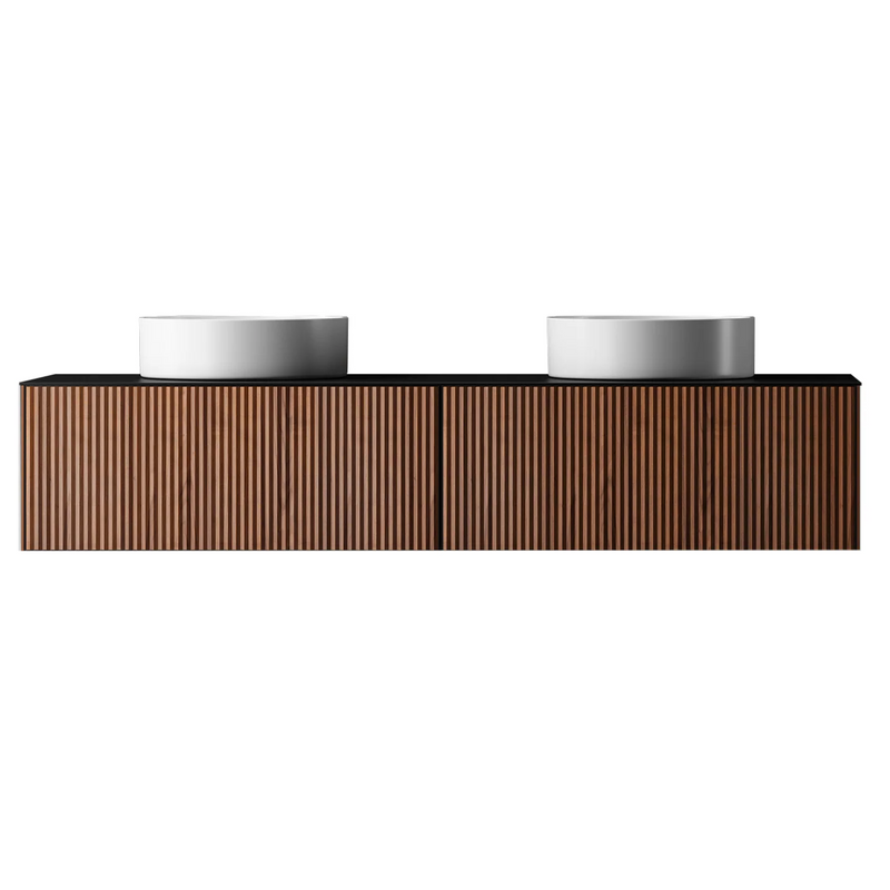 Agua Canada INGRID-60-NV08 60" Suspended Vanity 2 Drawer Wood Slat
