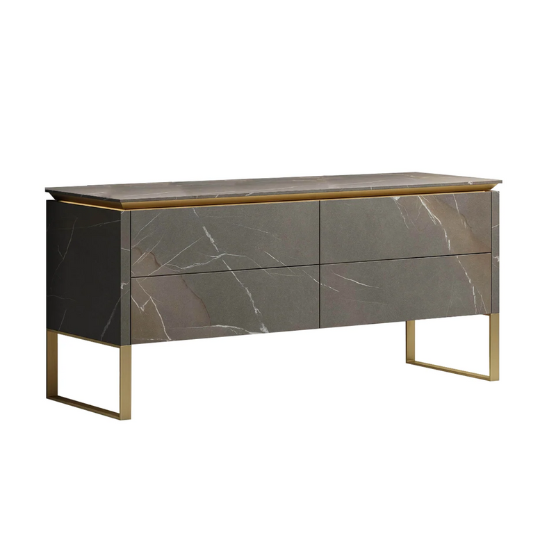 Agua Canada ISEULT-72-ST5314 72” Freestanding Vanity on Legs 4 Drawers Gray Marble Effect