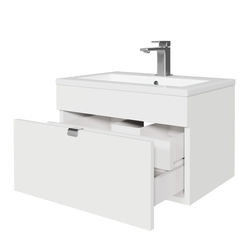 Cutler Loft 24" Wall mount Single Sink Cultured Marble Top Bathroom Vanity