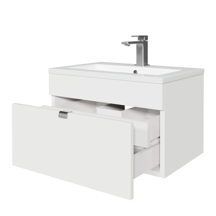 Cutler Loft 30" Wall mount Single Sink Cultured Marble Top Bathroom Vanity