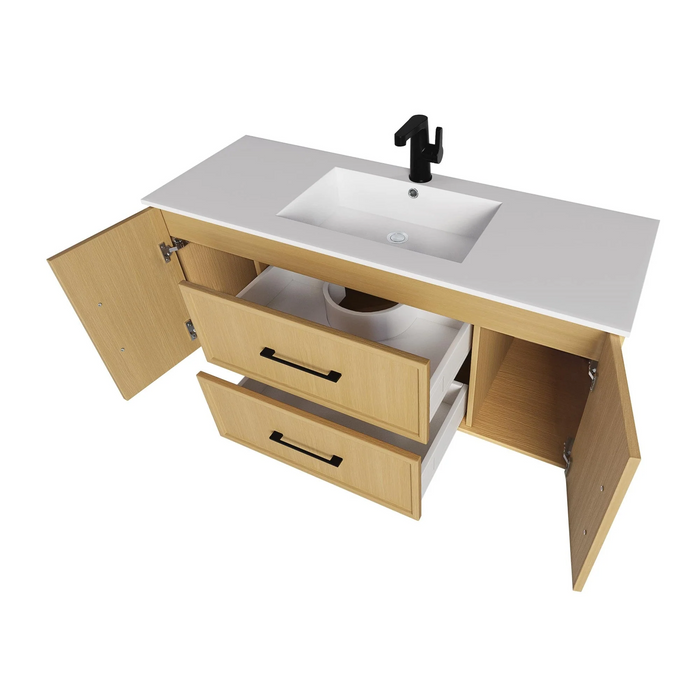 Cutler Cassidy 48" Single Sink Wall Mount Cultured Marble Top Bathroom Vanity