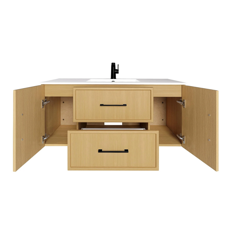 Cutler Cassidy 48" Single Sink Wall Mount Cultured Marble Top Bathroom Vanity