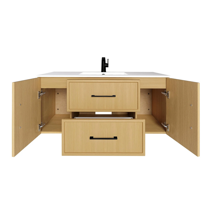 Cutler Cassidy 48" Single Sink Wall Mount Cultured Marble Top Bathroom Vanity