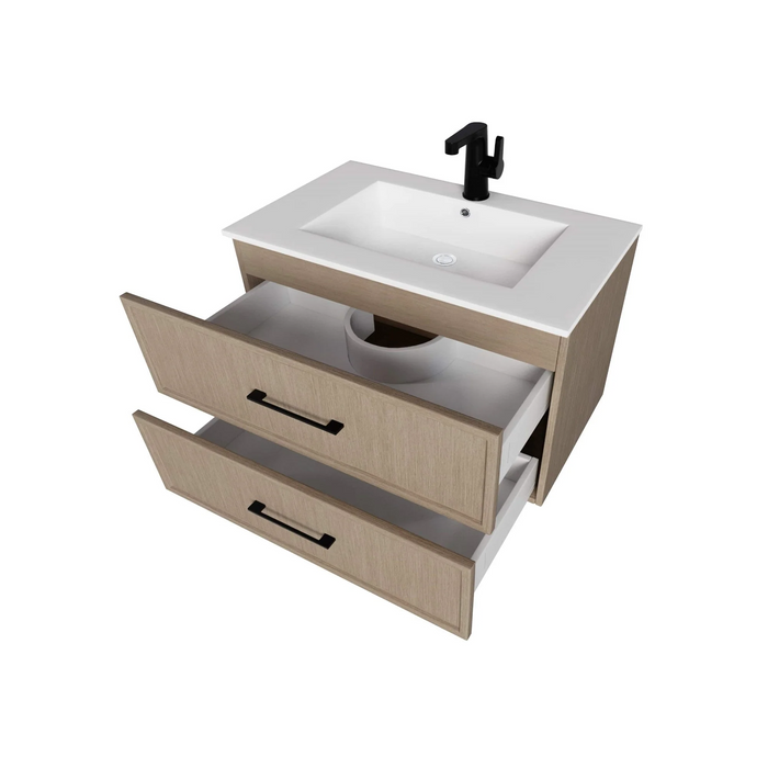 Cutler Cassidy 36" Single Sink Wall Mount Cultured Marble Top Bathroom Vanity