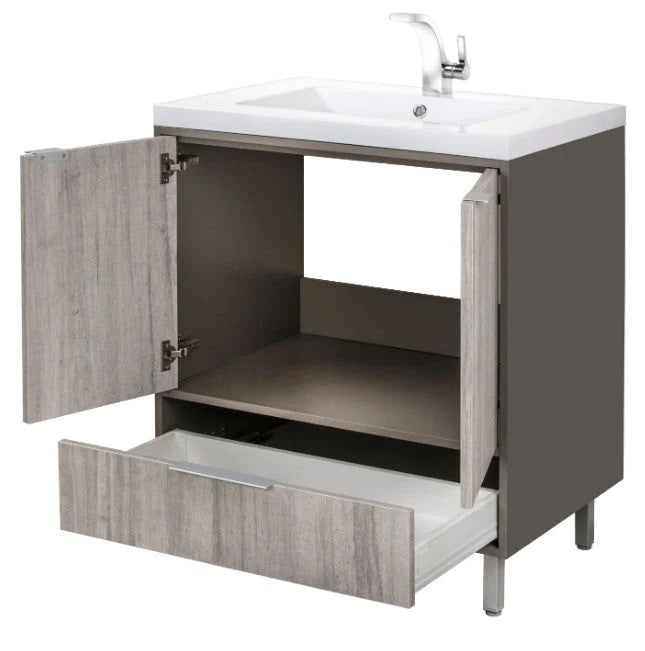 Cutler London 30” Gray Freestanding Vanity LCSHF30