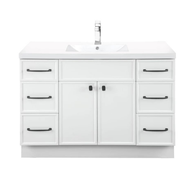 Cutler Manhattan 48” White Single Sink Freestanding Bathroom Vanity MANWHT48SBT