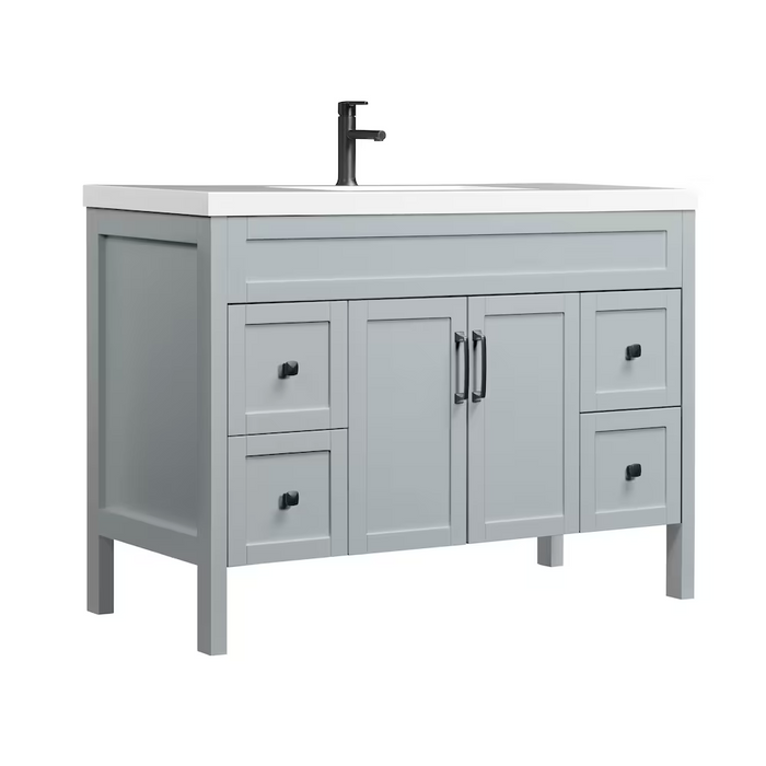 Luxo Marbre NORD Freestanding 49" Vanity with 2 Doors and 4 Drawers Shaker-Style, with Sink MAG 4922-1-107S