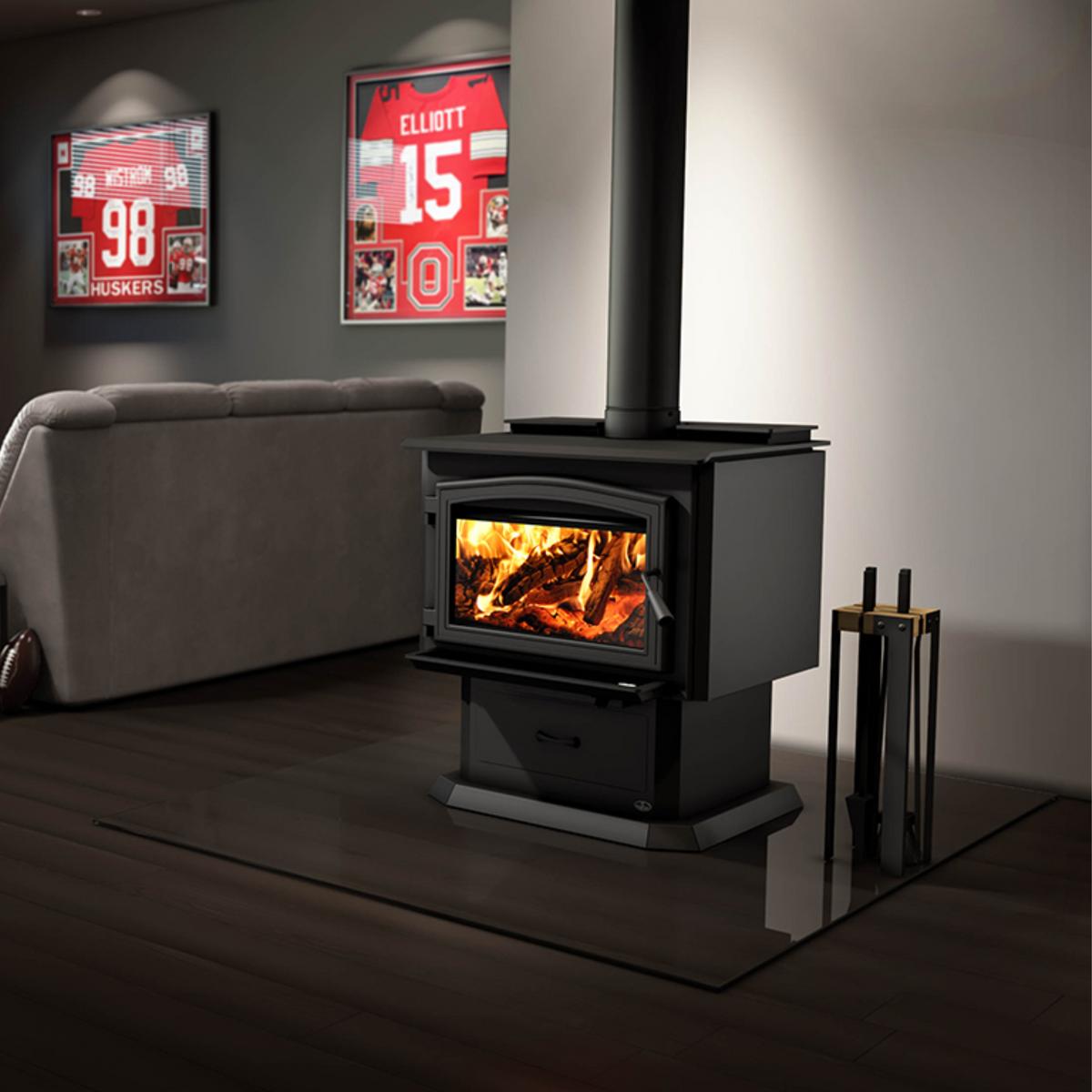 Wood Stove Ducted Heat Transfer System Osburn 3500 Wood Burning