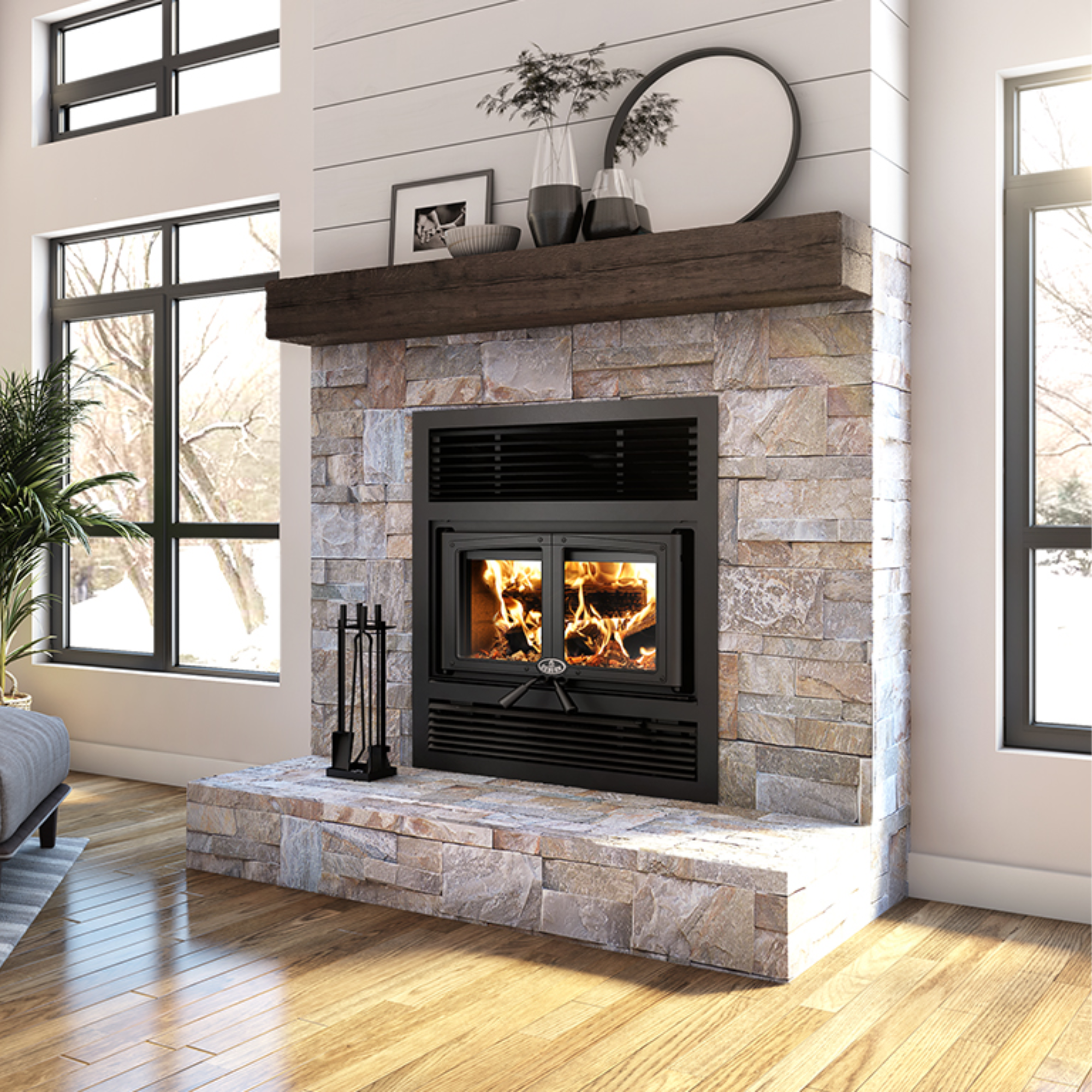 Osburn Everest II High-Efficiency Fireplace Bundle — Rise