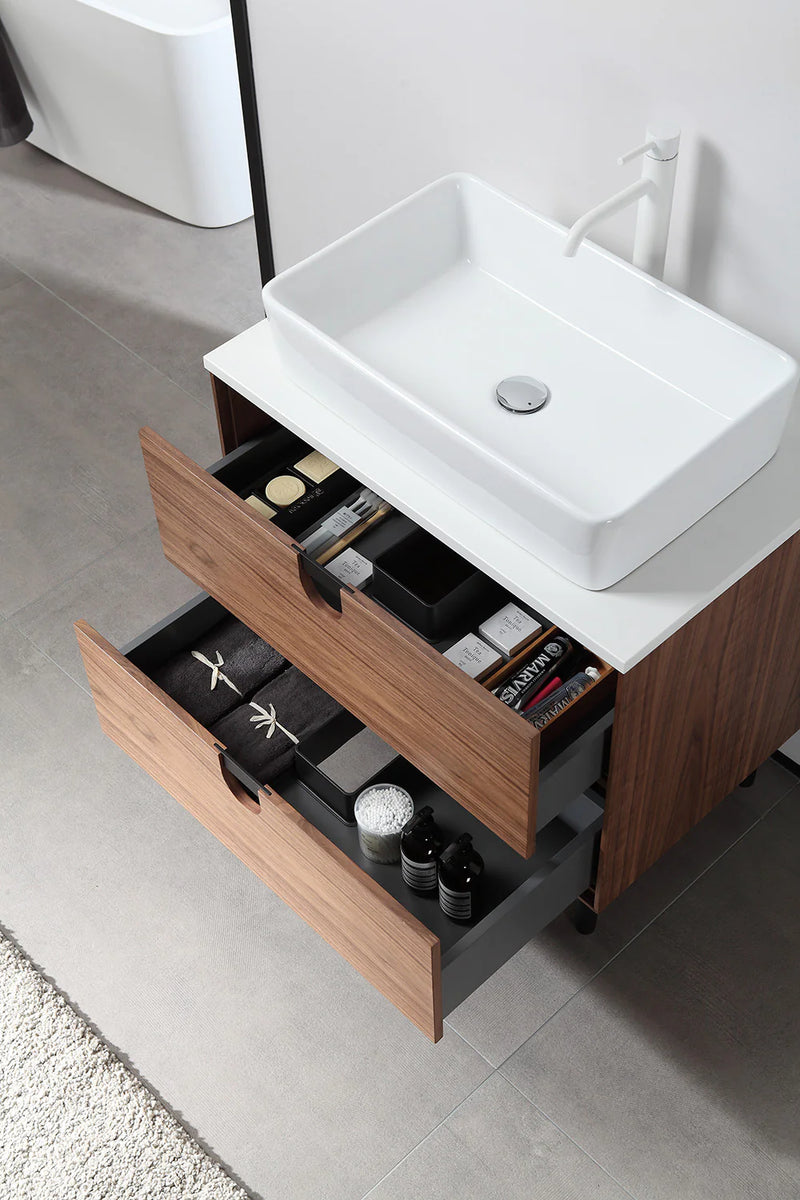 Agua Canada ILONA-30-OA08 30’’ Vanity on Legs 2 Drawers Oak
