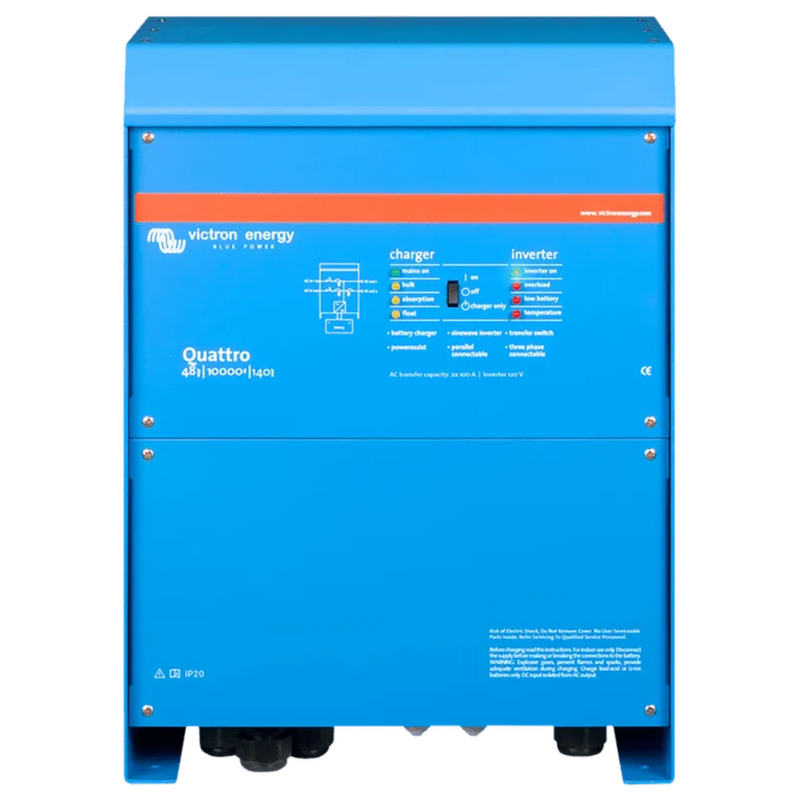 Victron 48V 10000W Quattro Inverter with built-in 140A Charger - QUA483100100