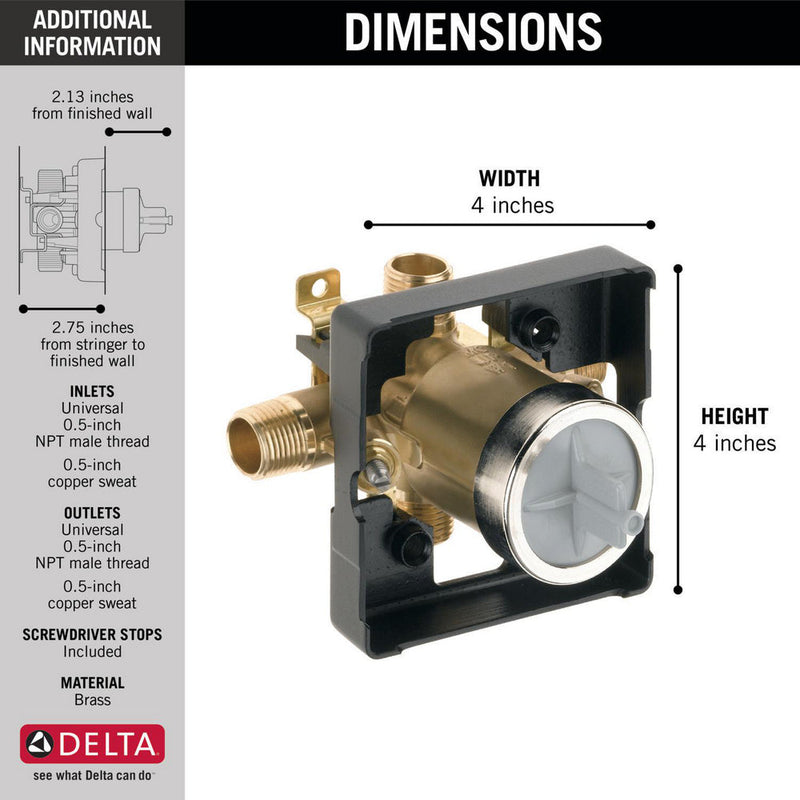 Delta R10000-PX MultiChoice® Universal Tub and Shower Valve Body