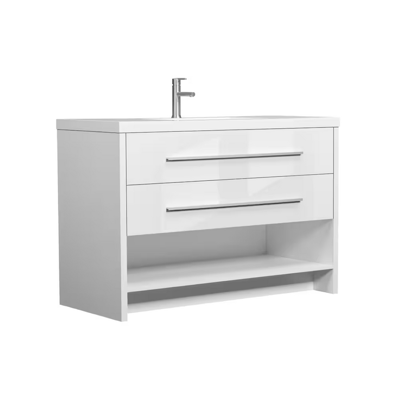 Luxo Marbre RELAX Freestanding 49 inch Vanity, 2 Drawers, 1 Open Shelf, with Sink MAG 4922-1-107S