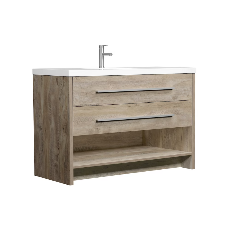 Luxo Marbre RELAX Freestanding 49 inch Vanity, 2 Drawers, 1 Open Shelf, with Sink MAG 4922-1-107S
