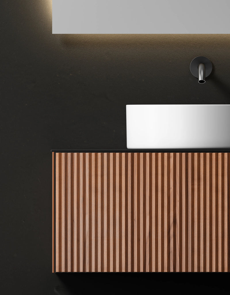 Agua Canada INGRID-60-NV08 60" Suspended Vanity 2 Drawer Wood Slat
