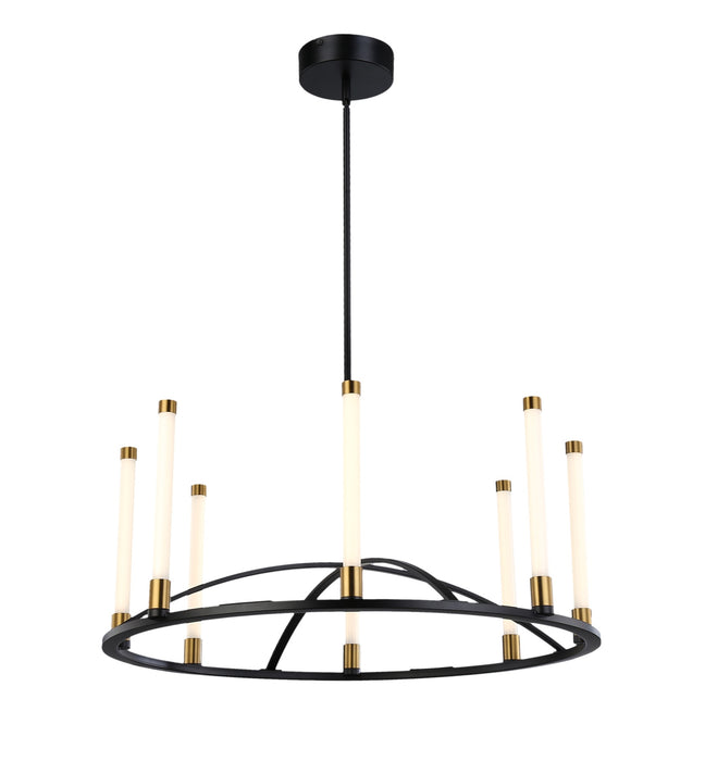 Artcraft Lighting Infiniti Collection 8-Light Integrated LED Chandelier, Matte Black & Brass SC13088BB