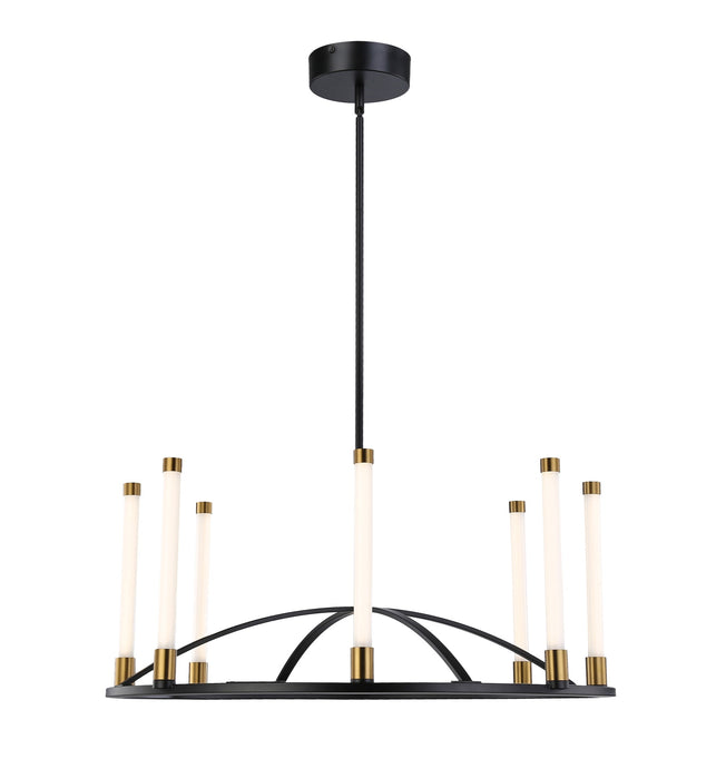 Artcraft Lighting Infiniti Collection 8-Light Integrated LED Chandelier, Matte Black & Brass SC13088BB