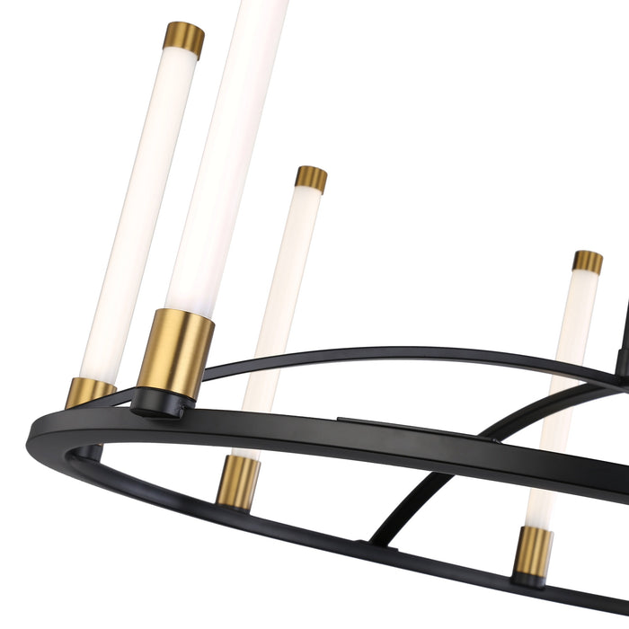 Artcraft Lighting Infiniti Collection 8-Light Integrated LED Chandelier, Matte Black & Brass SC13088BB