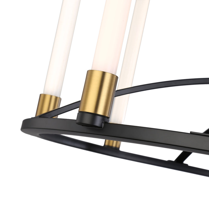 Artcraft Lighting Infiniti Collection 8-Light Integrated LED Chandelier, Matte Black & Brass SC13088BB