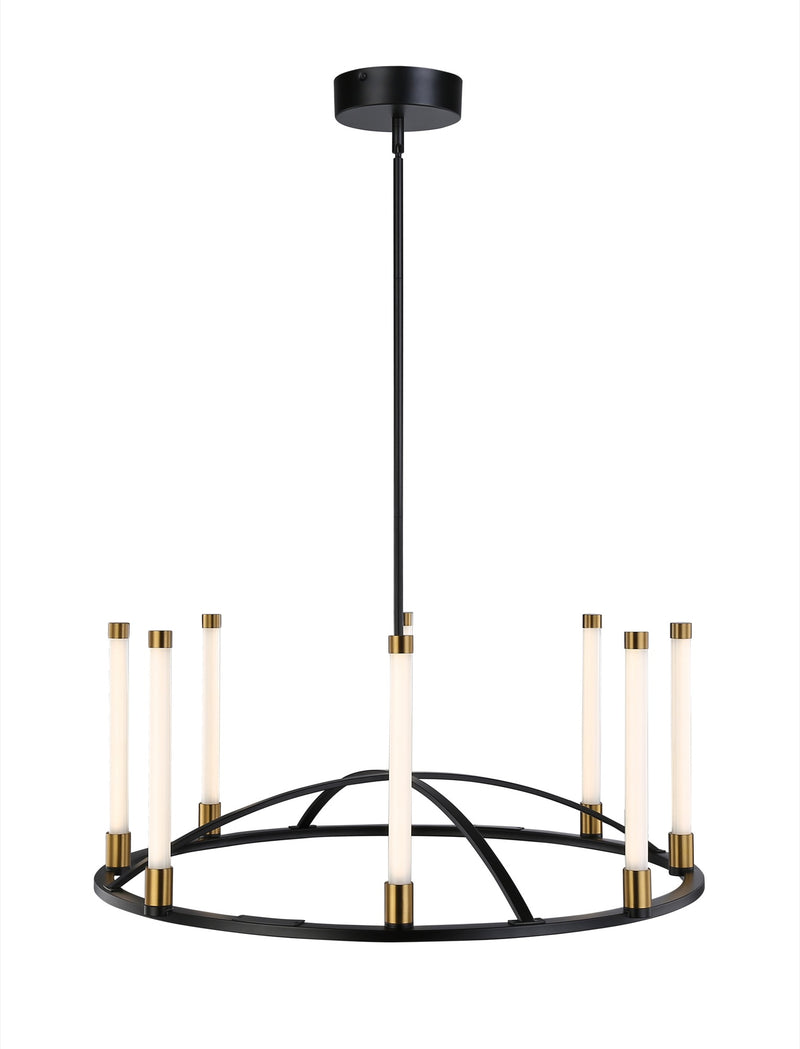 Artcraft Lighting Infiniti Collection 8-Light Integrated LED Chandelier, Matte Black & Brass SC13088BB