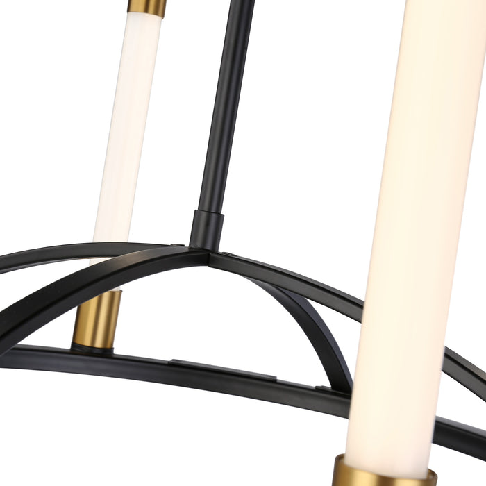 Artcraft Lighting Infiniti Collection 8-Light Integrated LED Chandelier, Matte Black & Brass SC13088BB