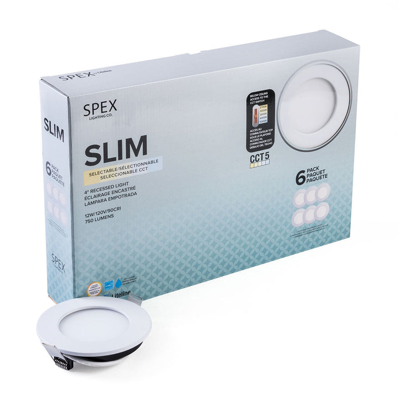 SPEX Lighting 6 Inch CCT Slim with Magnetic White Trims, 6pk