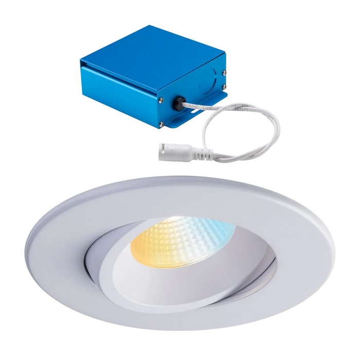 SPEX Lighting 4-Inch Connected by WiZ Smart Wi-Fi Tunable-White Integrated LED White Trim Gimbal Recessed Fixture