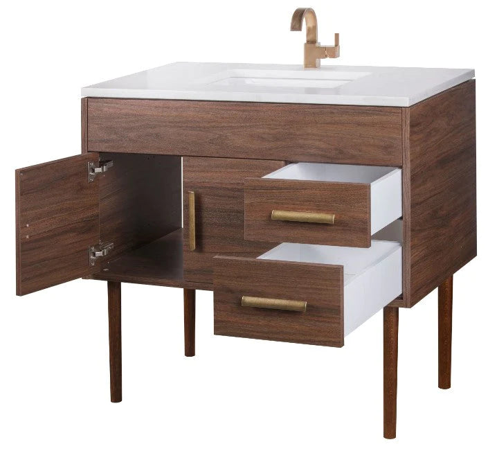 Cutler Kitchen & Bath Garland Collection Chalby Clay 36 inch Freestanding Modern Bathroom Vanity MID-CNT-36
