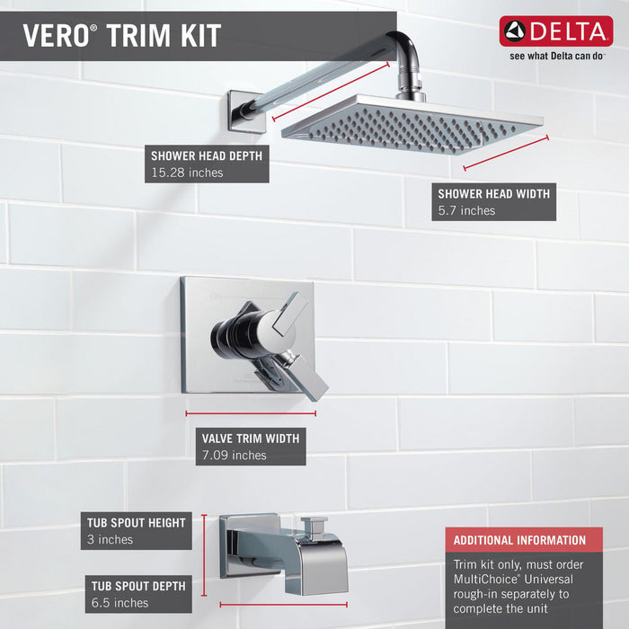 Delta VERO Monitor 17 Series Tub and Shower Trim - Chrome
