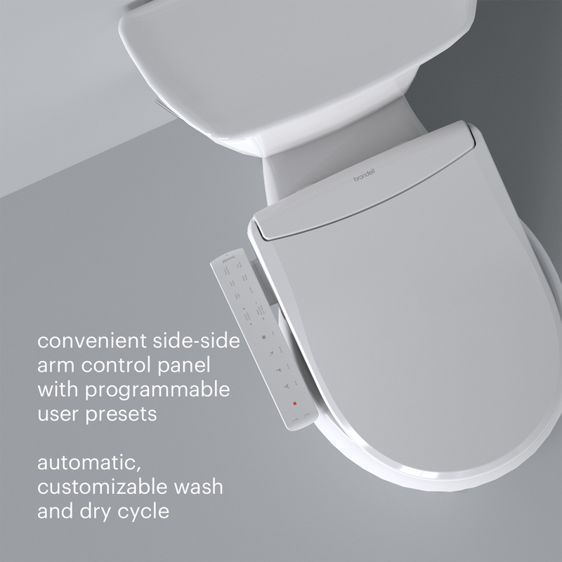 Brondell Swash Thinline T22 Luxury White Toilet Seat with Side Arm Control