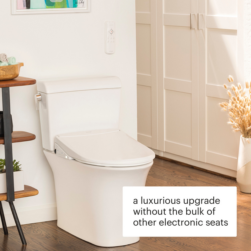 Brondell Swash Thinline T44 Luxury White Toilet Seat with Remote Control