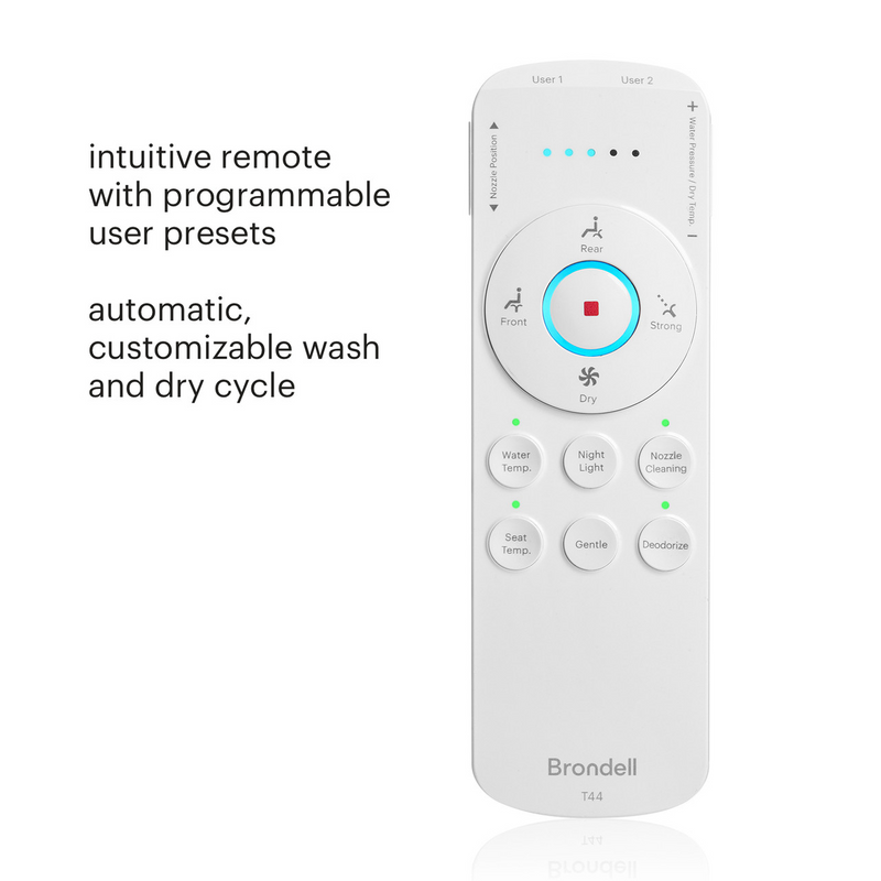 Brondell Swash Thinline T44 Luxury White Toilet Seat with Remote Control