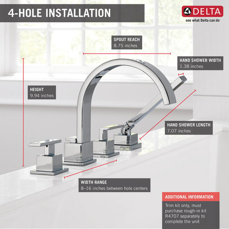 Delta VERO Roman Tub With Hand Shower Trim
