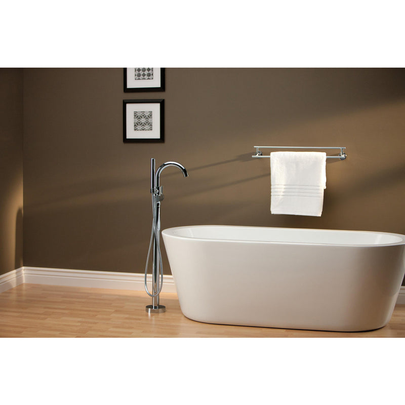Delta Single Handle Floor Mount Tub Filler Trim With Hand Shower