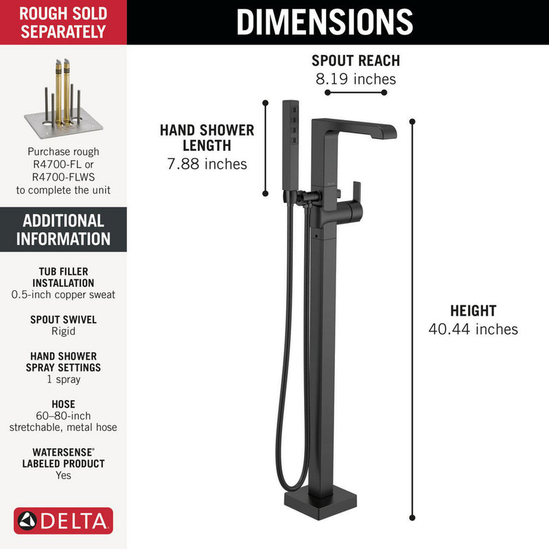 Delta Floor Mount Tub Filler with Handshower