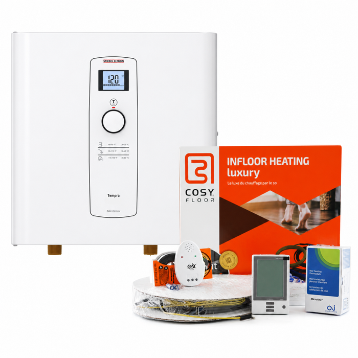 Home Comfort Bundle: Tankless Water Heater + Radiant Floor Heating System