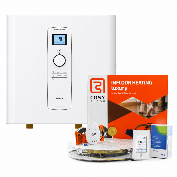 Home Comfort Bundle: Tankless Water Heater + Radiant Floor Heating System