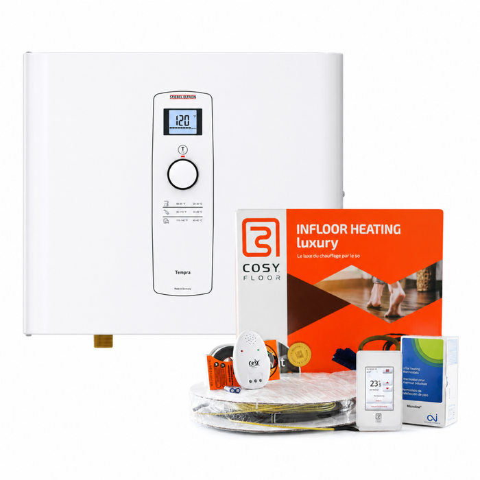Home Comfort Bundle: Tankless Water Heater + Radiant Floor Heating System