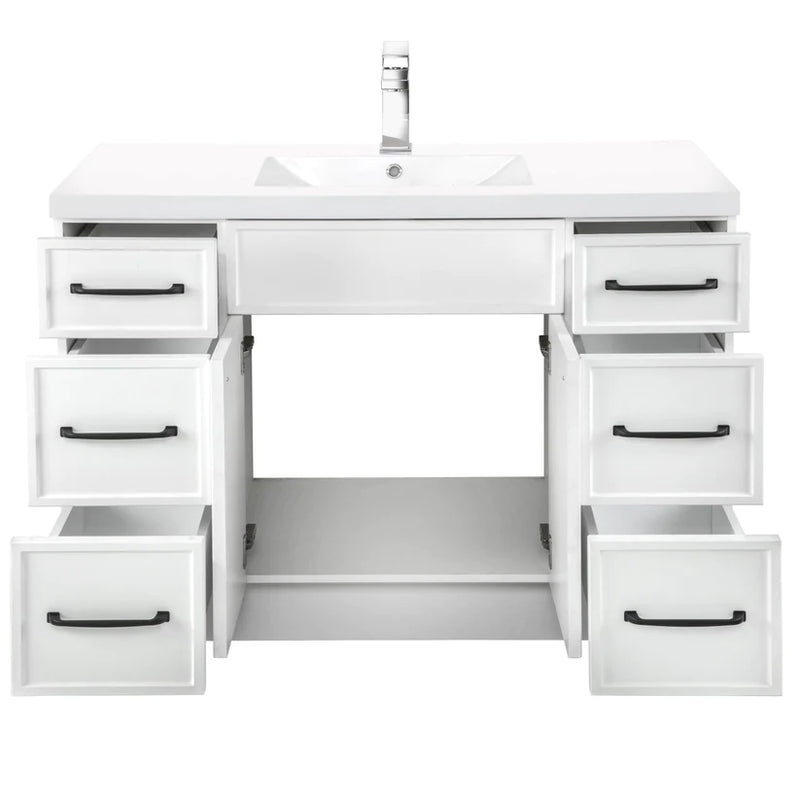 Cutler Manhattan 48” White Single Sink Freestanding Bathroom Vanity MANWHT48SBT