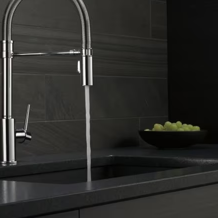 Delta Trinsic Pro Single Handle Pull-Down Kitchen Faucet With Spring Spout - Chrome