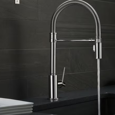 Delta Trinsic Pro Single Handle Pull-Down Kitchen Faucet With Spring Spout - Chrome
