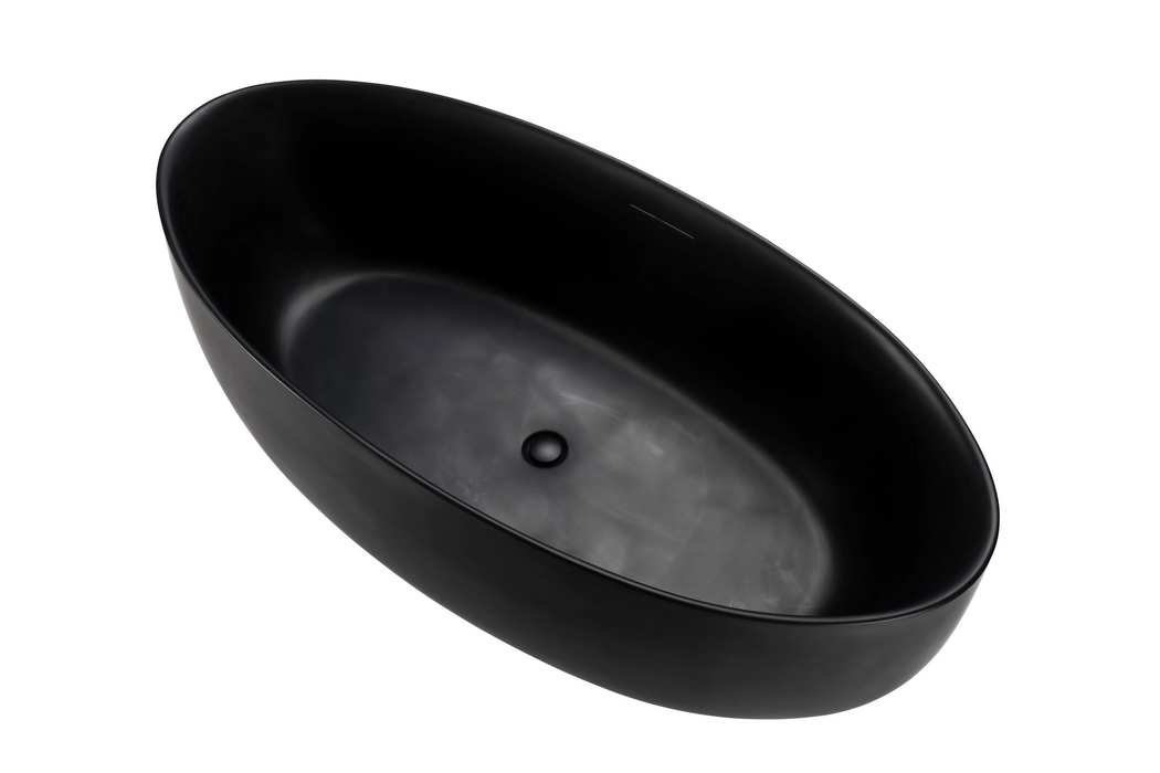 Agua Canada BRADLEY 74'' Matte Black Freestanding Bathtub