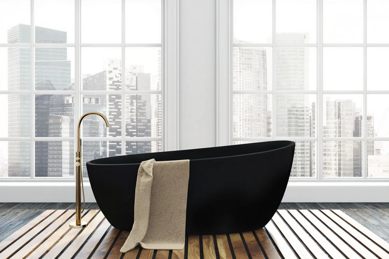 Agua Canada BLACKOWL 68 inch Matte Black Freestanding Bathtub