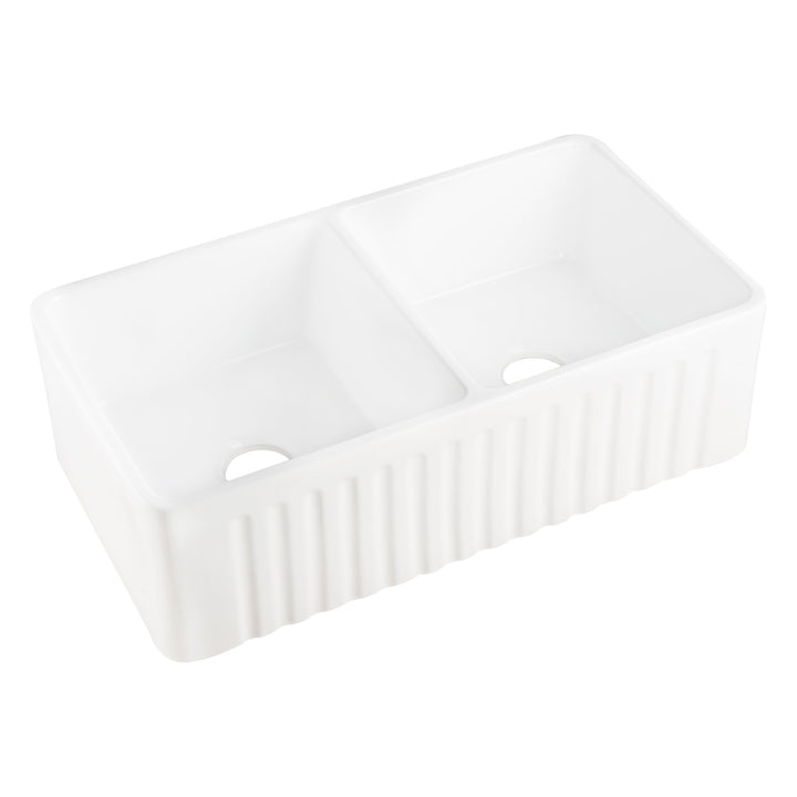 Agua Canada EMIRALD 2 Bowls 33X18 Apron-Front Reversible Kitchen Sink