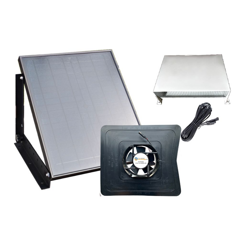 iSolar 20W106-FLEX-CRL Modular Solar Attic Fan Anti Gust Sidewall Vent Bundle – High-Efficiency Solar-Powered Ventilation